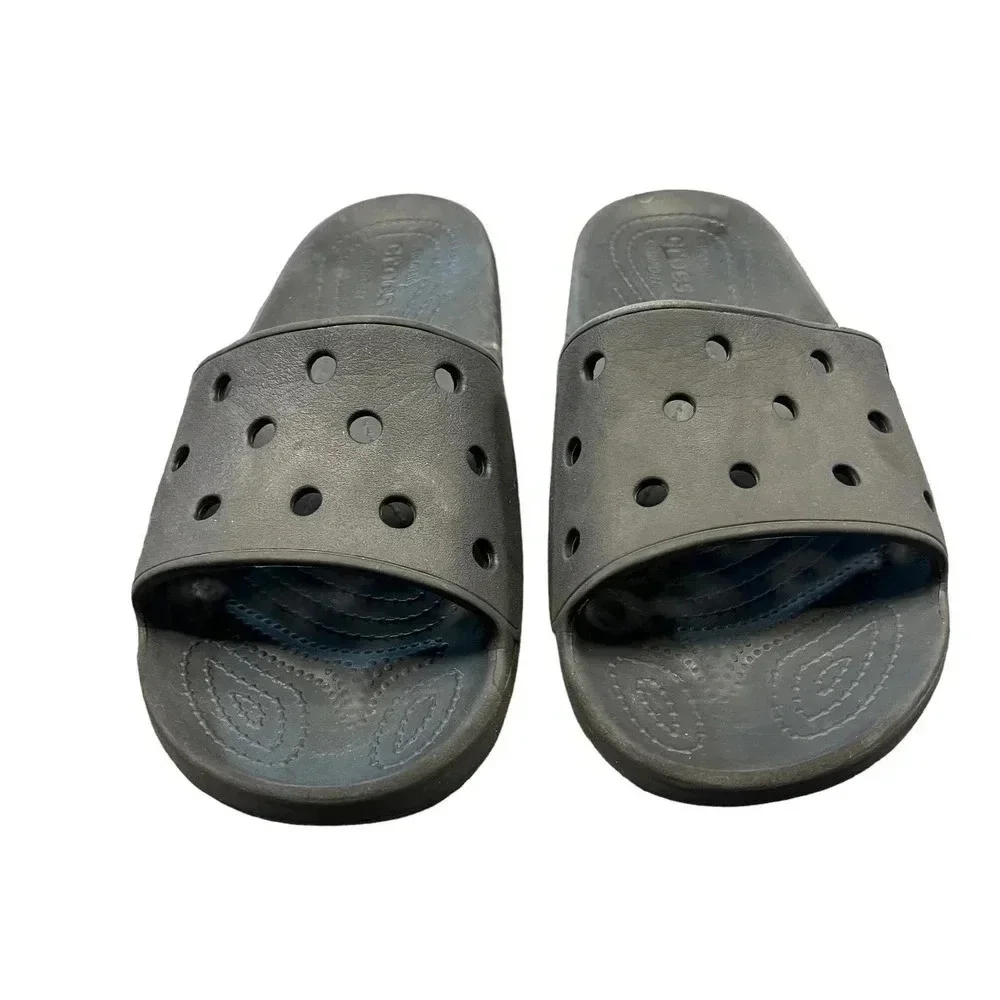 Crocs Classic Iconic‎ Comfort Slide Sandal Black Beach Neutral Comfort Men's 12